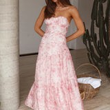 Essence Strapless Maxi Dress Pink