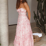 Essence Strapless Maxi Dress Pink