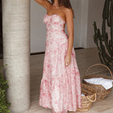 Essence Strapless Maxi Dress Pink