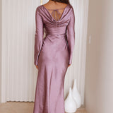 Forget Me Not Satin Maxi Dress Purple