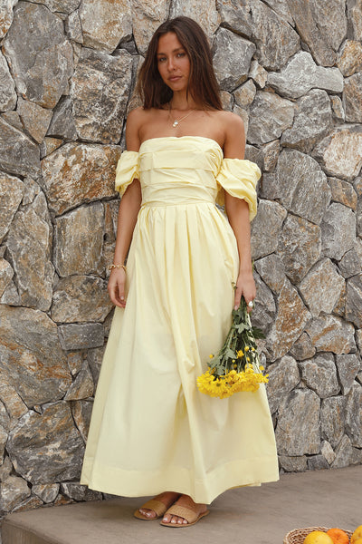 Bella Maxi Off-Shoulder Dress Yellow