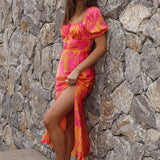 Lovers Balcony Maxi Dress Orange