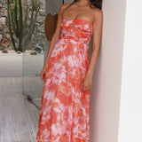 Sunset Memories Strapless Maxi Dress Orange