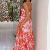 Sunset Memories Strapless Maxi Dress Orange