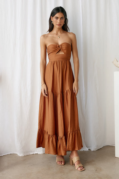 Let's Fly Away Maxi Dress Tan