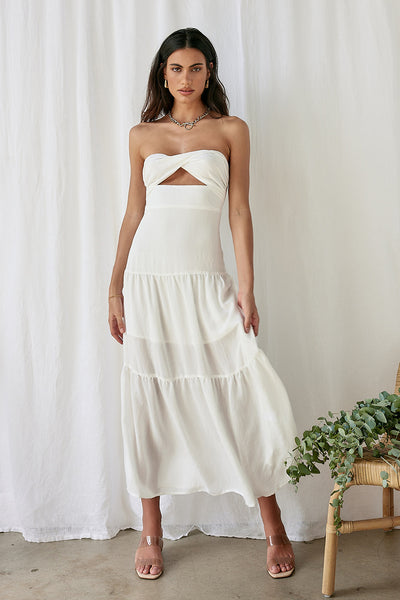 Free Falling Maxi Dress White