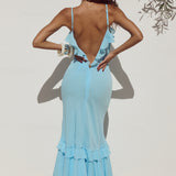 RUNAWAY THE LABEL Namari Maxi Dress Light Blue