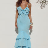 RUNAWAY THE LABEL Namari Maxi Dress Light Blue