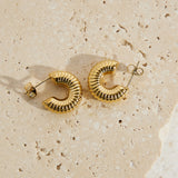 18k Gold Plated Spring Into Step Hoop Earrings Gold