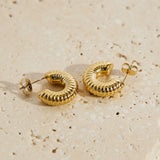 18k Gold Plated Spring Into Step Hoop Earrings Gold