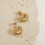 18k Gold Plated Spring Into Step Hoop Earrings Gold