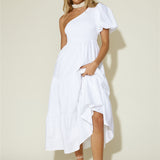 Strawberry Daiquiri Maxi Dress White