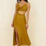 Artemis Midi Dress Brown