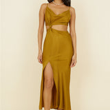 Artemis Midi Dress Brown