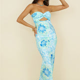 Summer Fairytale Maxi Dress Blue Floral