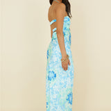 Summer Fairytale Maxi Dress Blue Floral