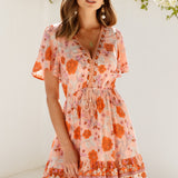 Dancing In The Rain Dress Peach