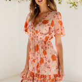 Dancing In The Rain Dress Peach