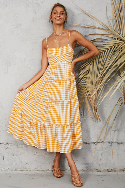 Picnic Till Sundown Maxi Dress Yellow