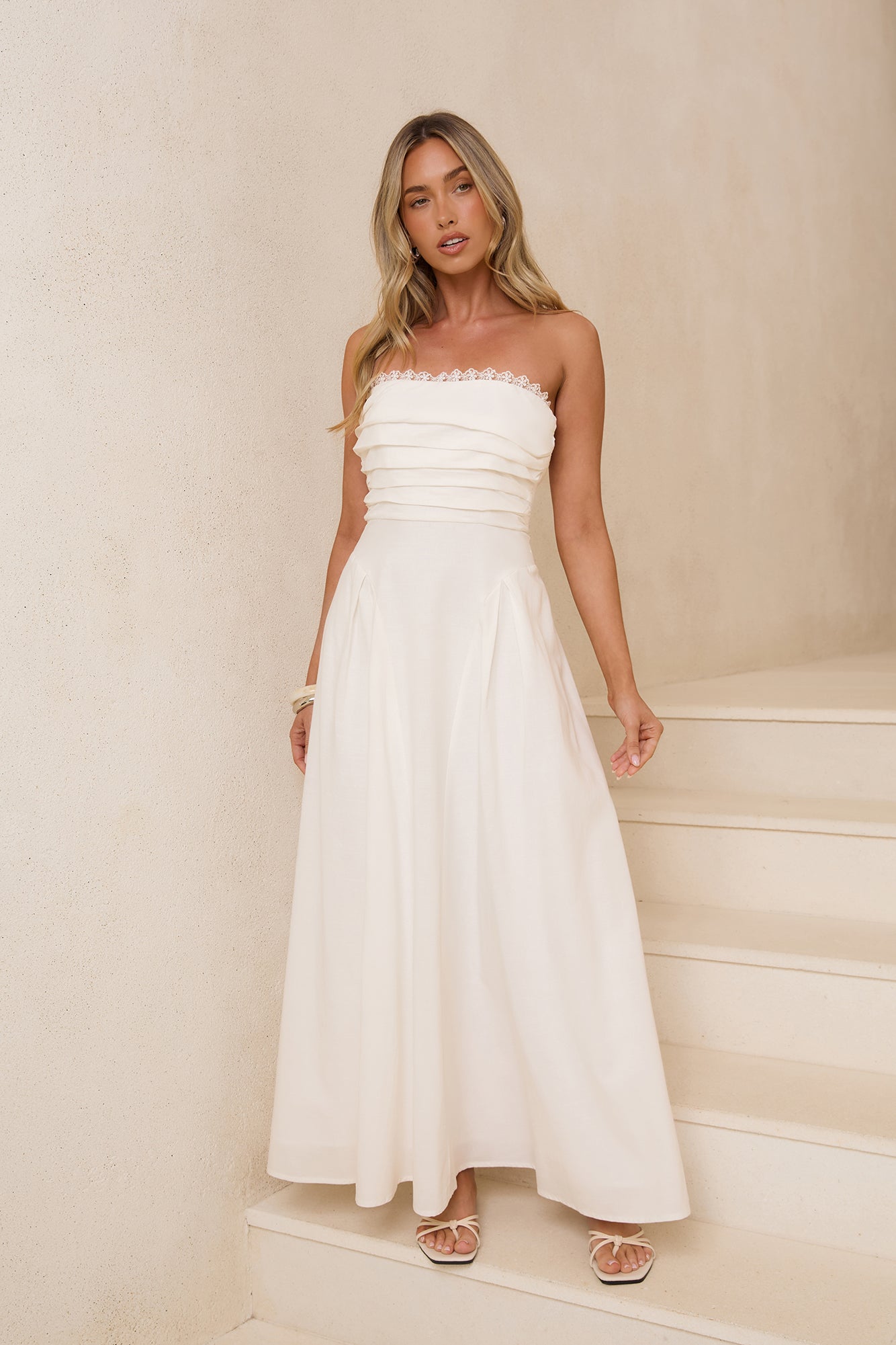 maxi dresses for weddings white Lady Black Tie - Bette Lace Back Draped Dress - Off This garment fits true to size White Women's Maxi Dresses Australia