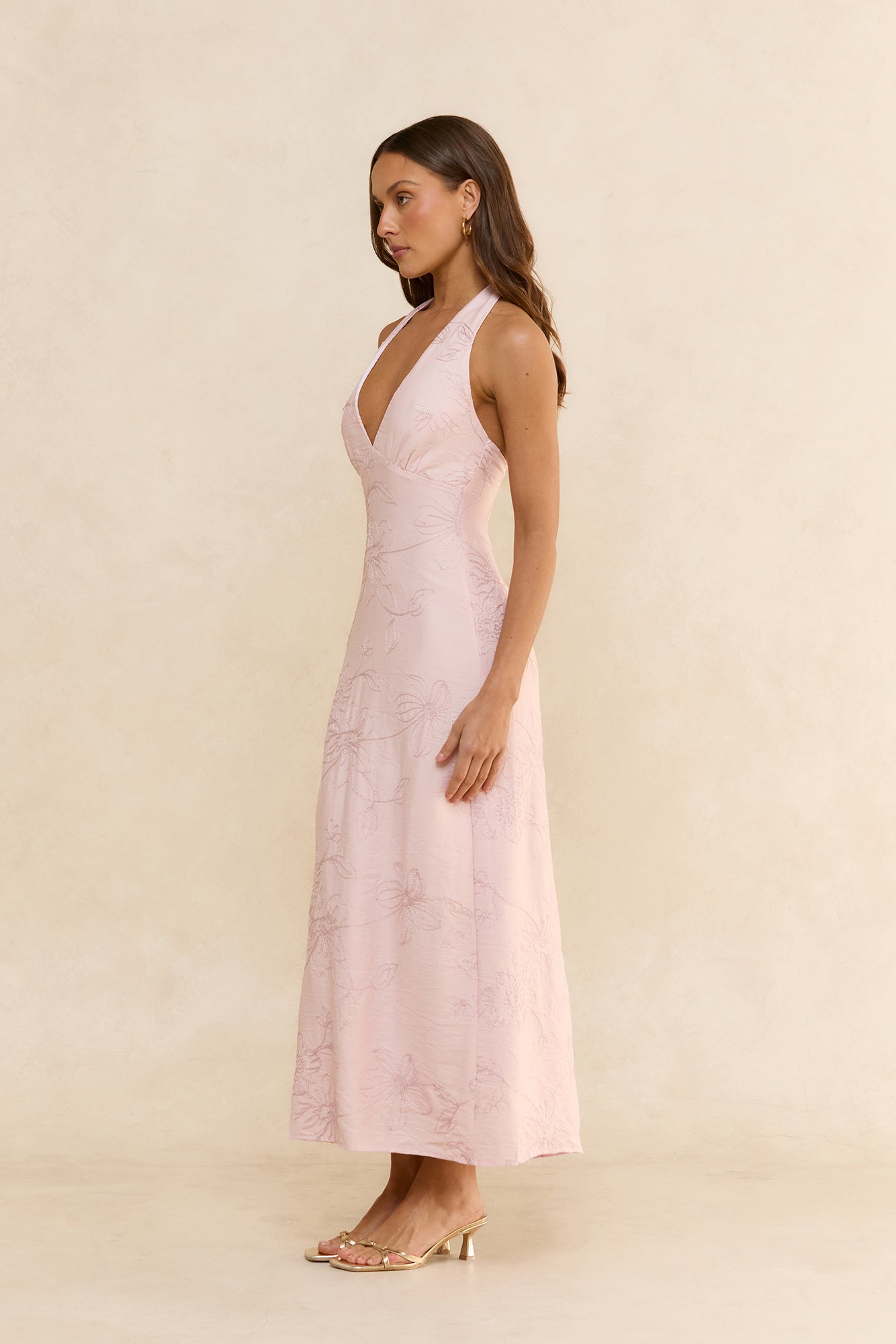 Elysian Halter Maxi Dress Pink