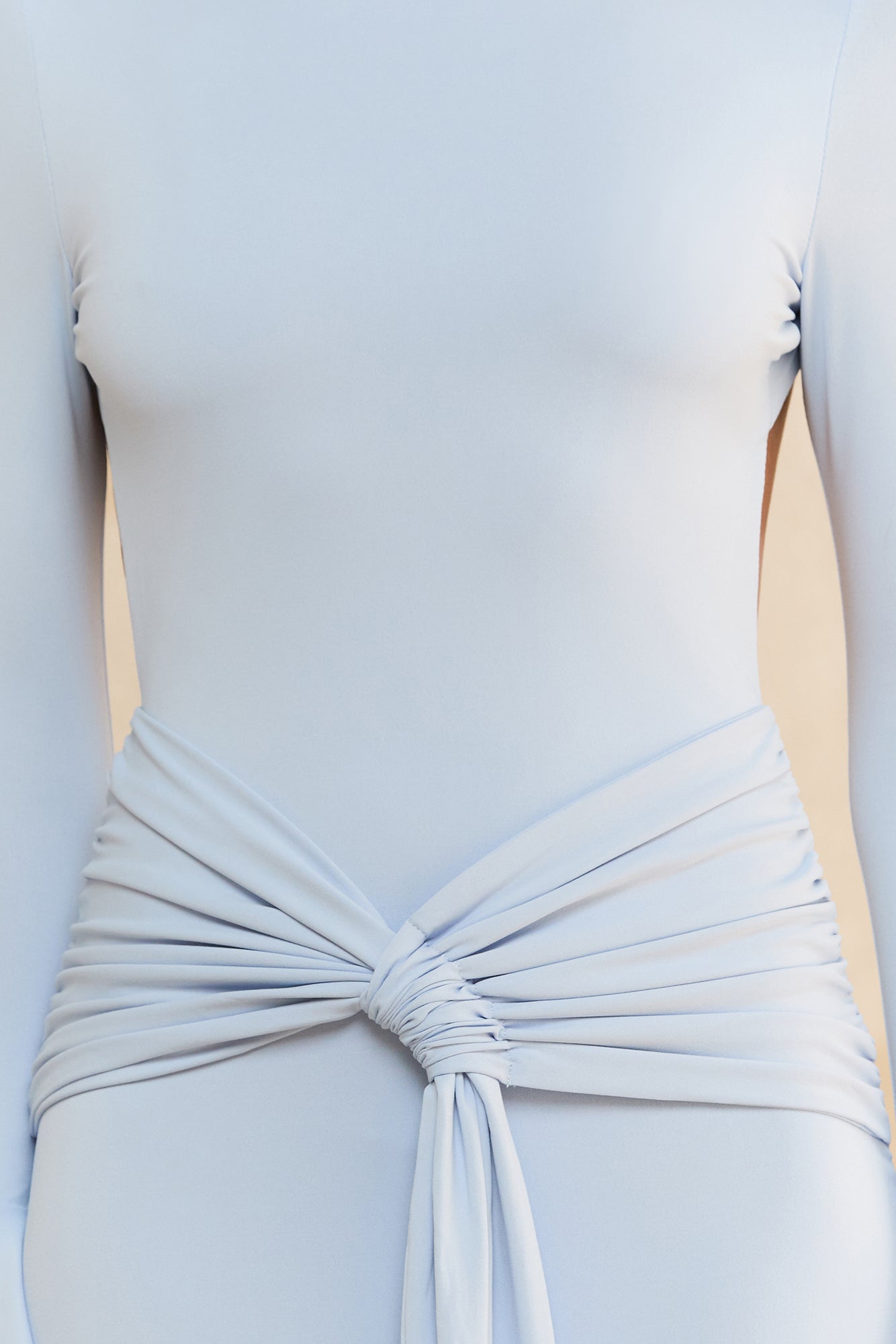 Dusk Elegance Long Sleeve Maxi Dress Light Blue