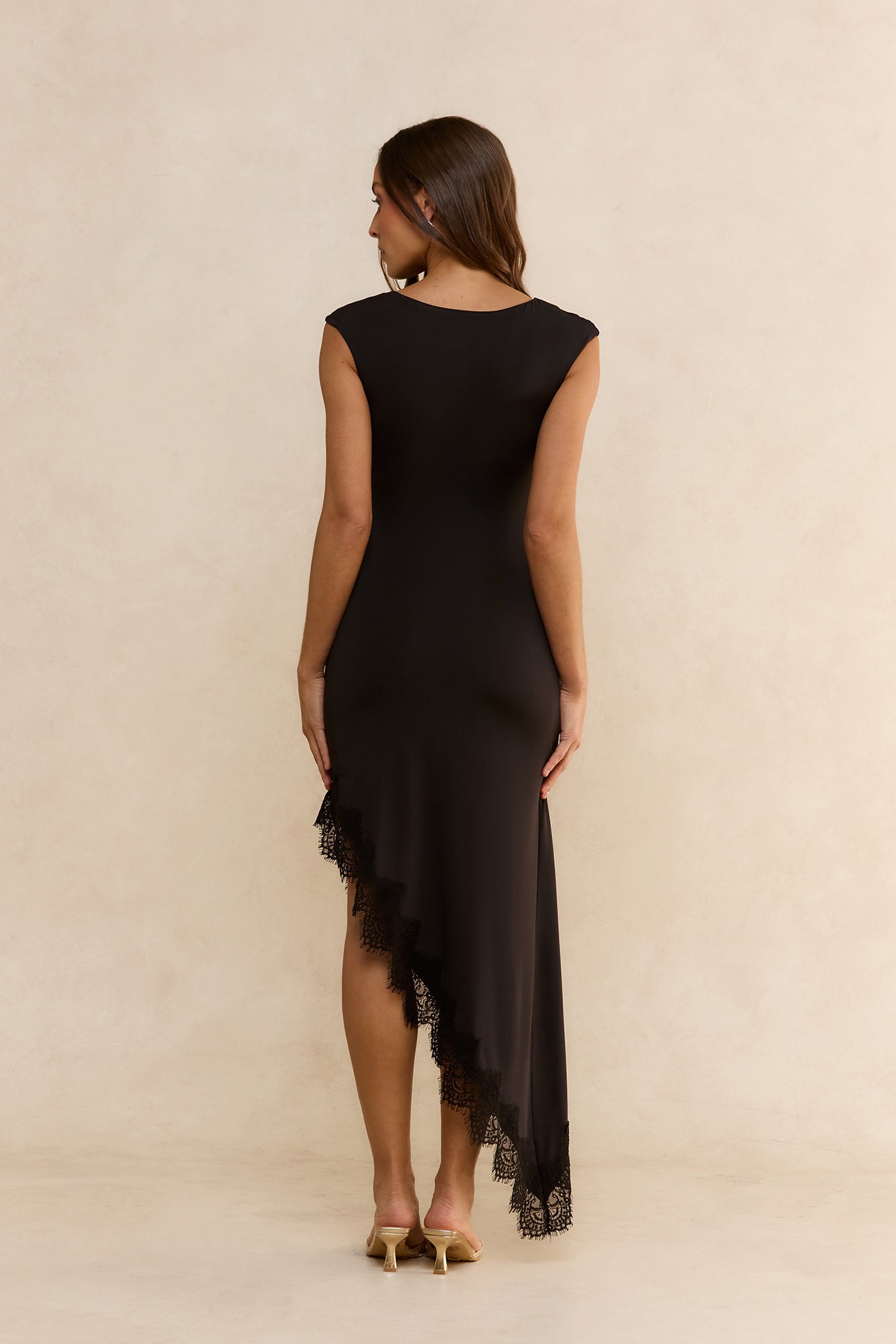 Luxury And Lace Midi Dress Black