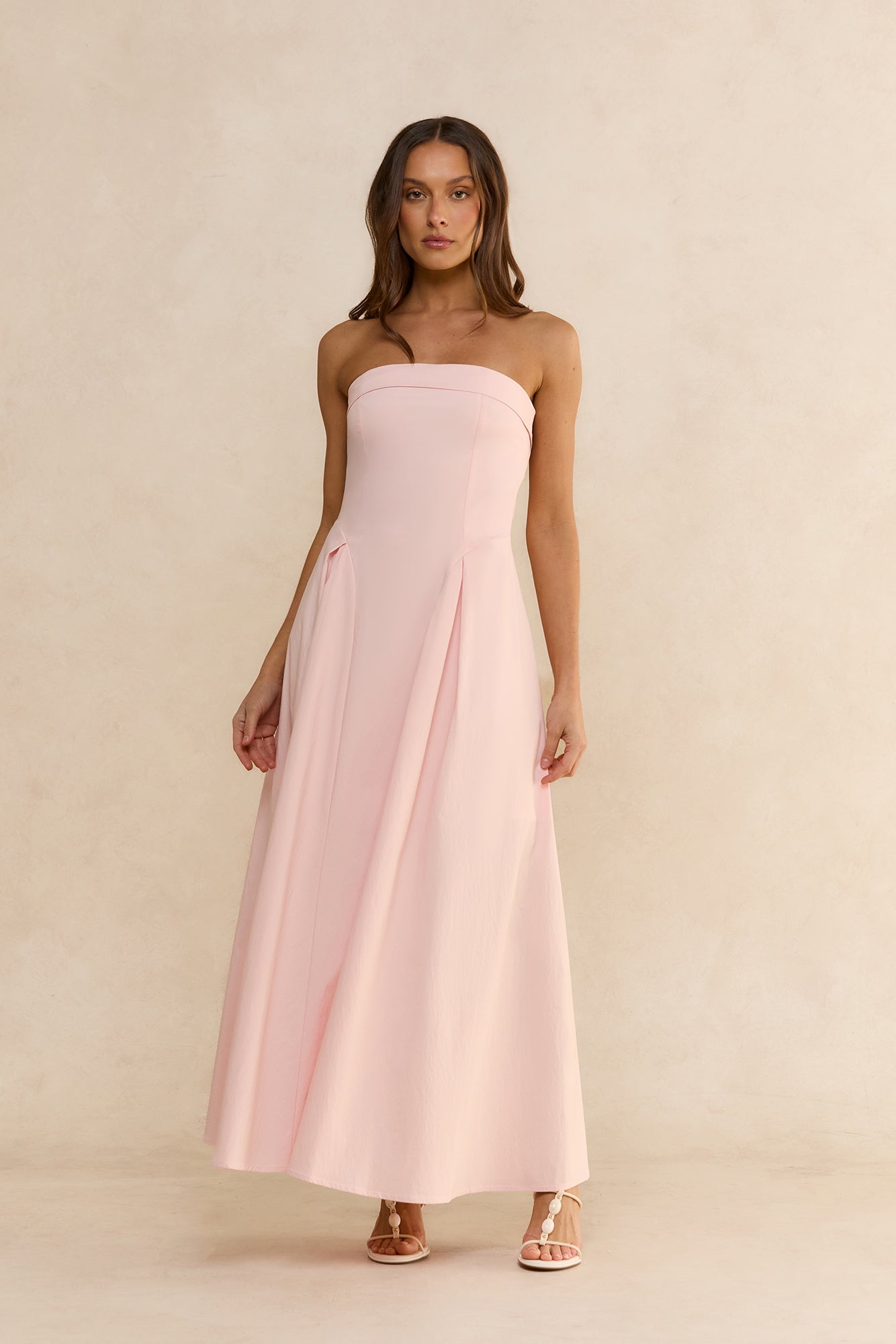 Quiet Moment Strapless Maxi Dress Pink