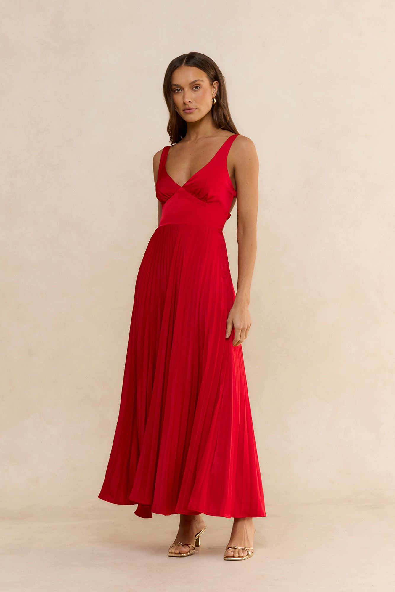 Inner Desire Satin Maxi Dress Red