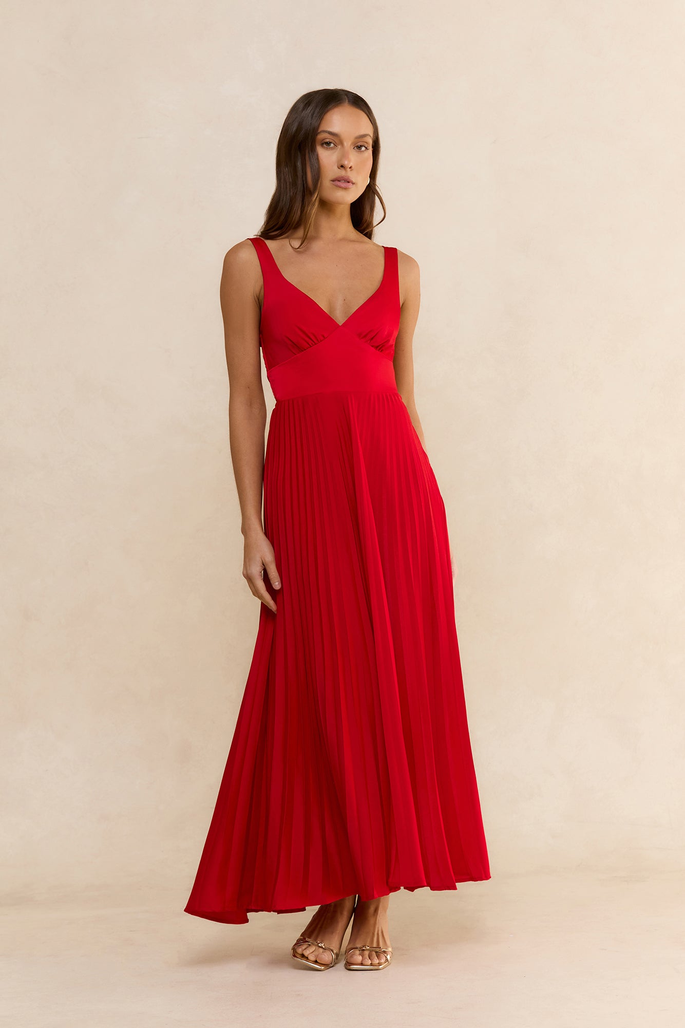 Inner Desire Satin Maxi Dress Red