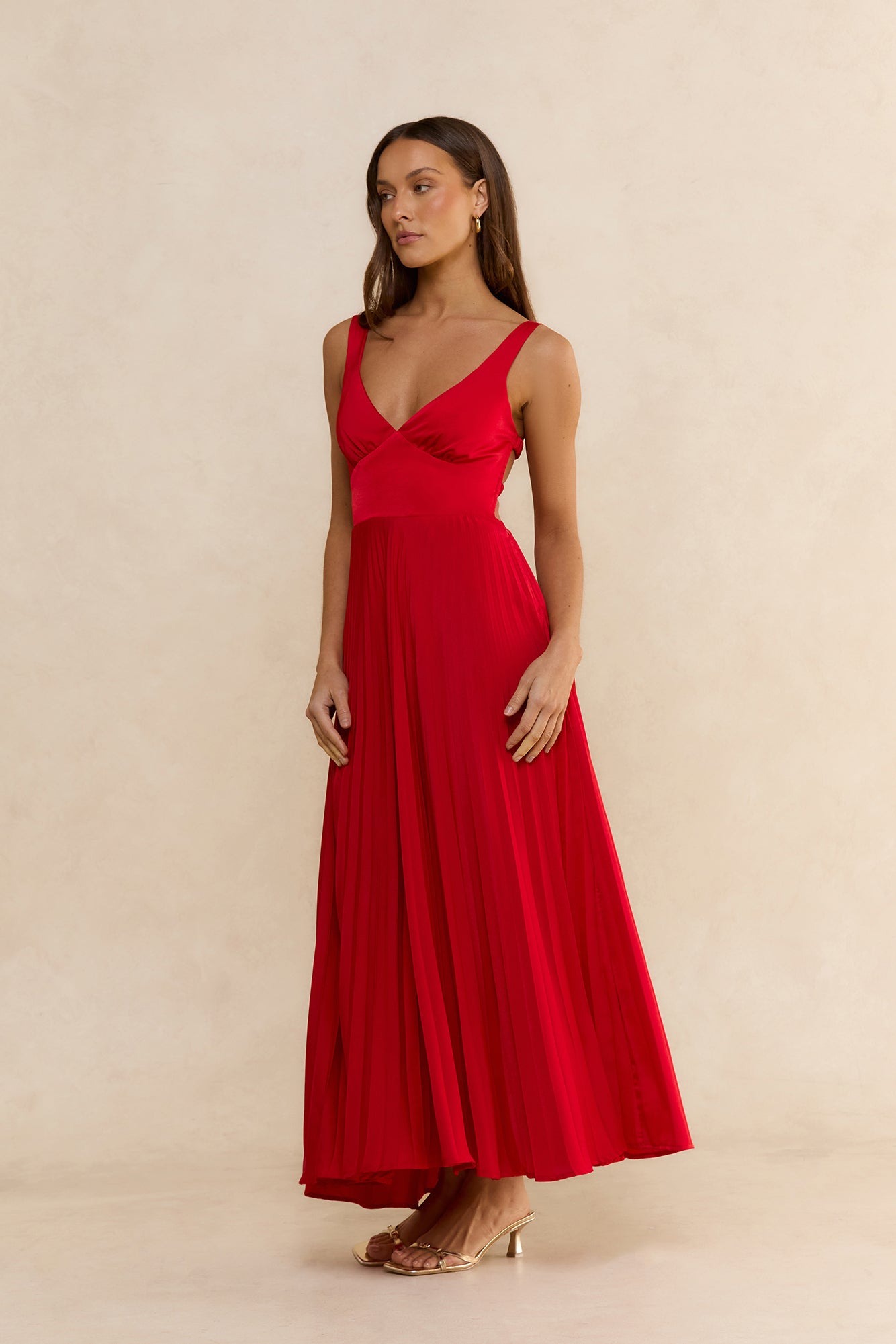 Inner Desire Satin Maxi Dress Red