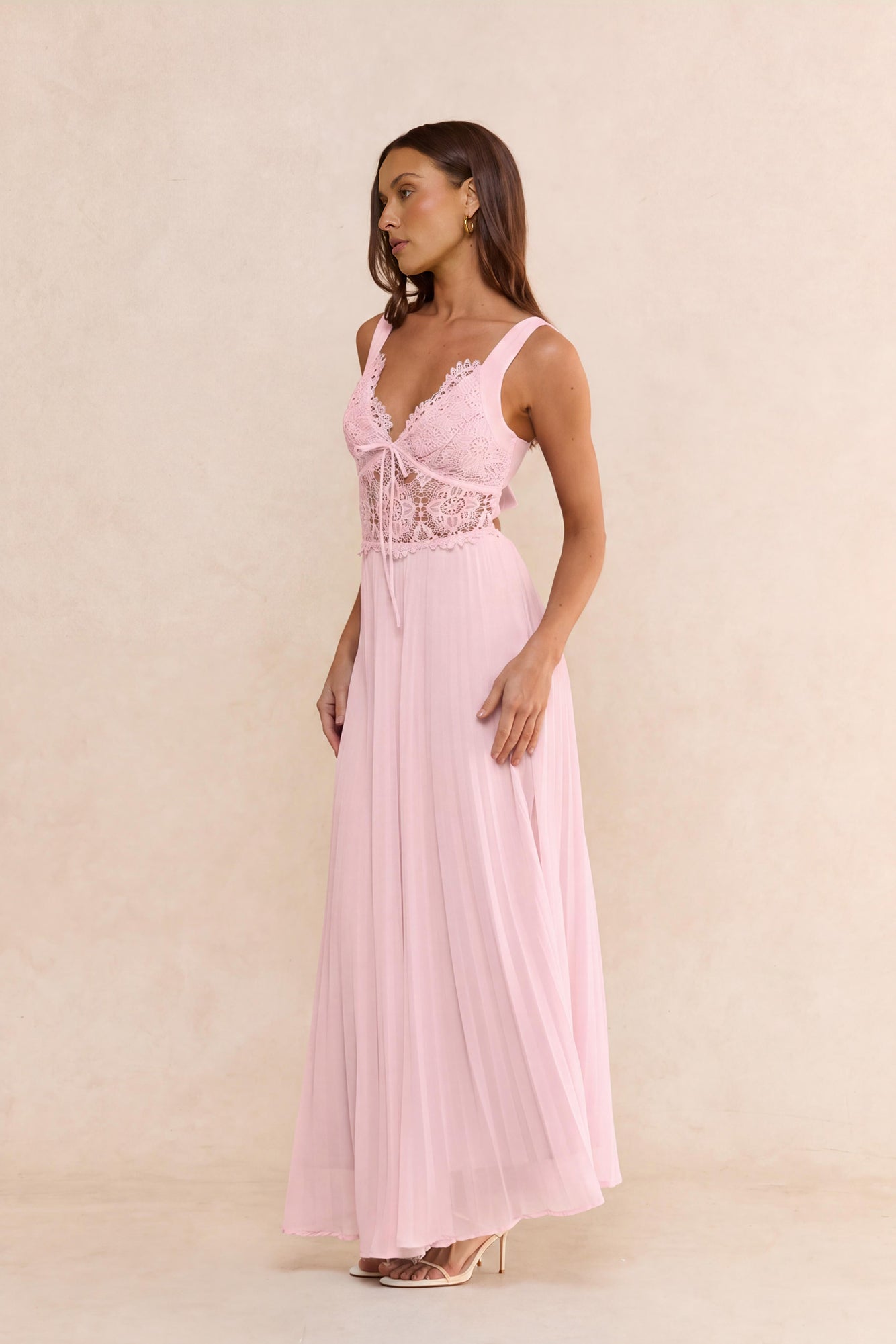 Breezy Dream Plisse Maxi Dress Pink