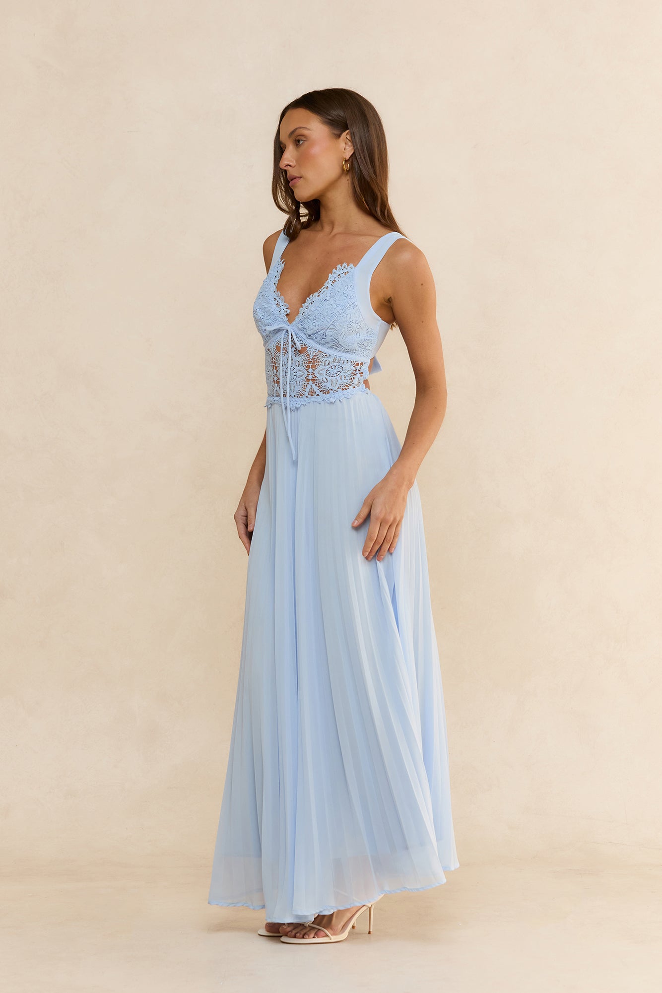Breezy Dream Plisse Maxi Dress Blue