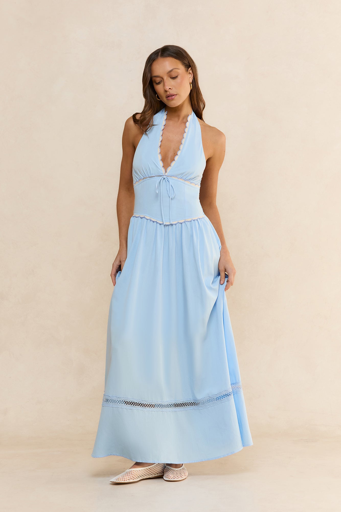 Days Of Dreaming Halter Maxi Dress Blue