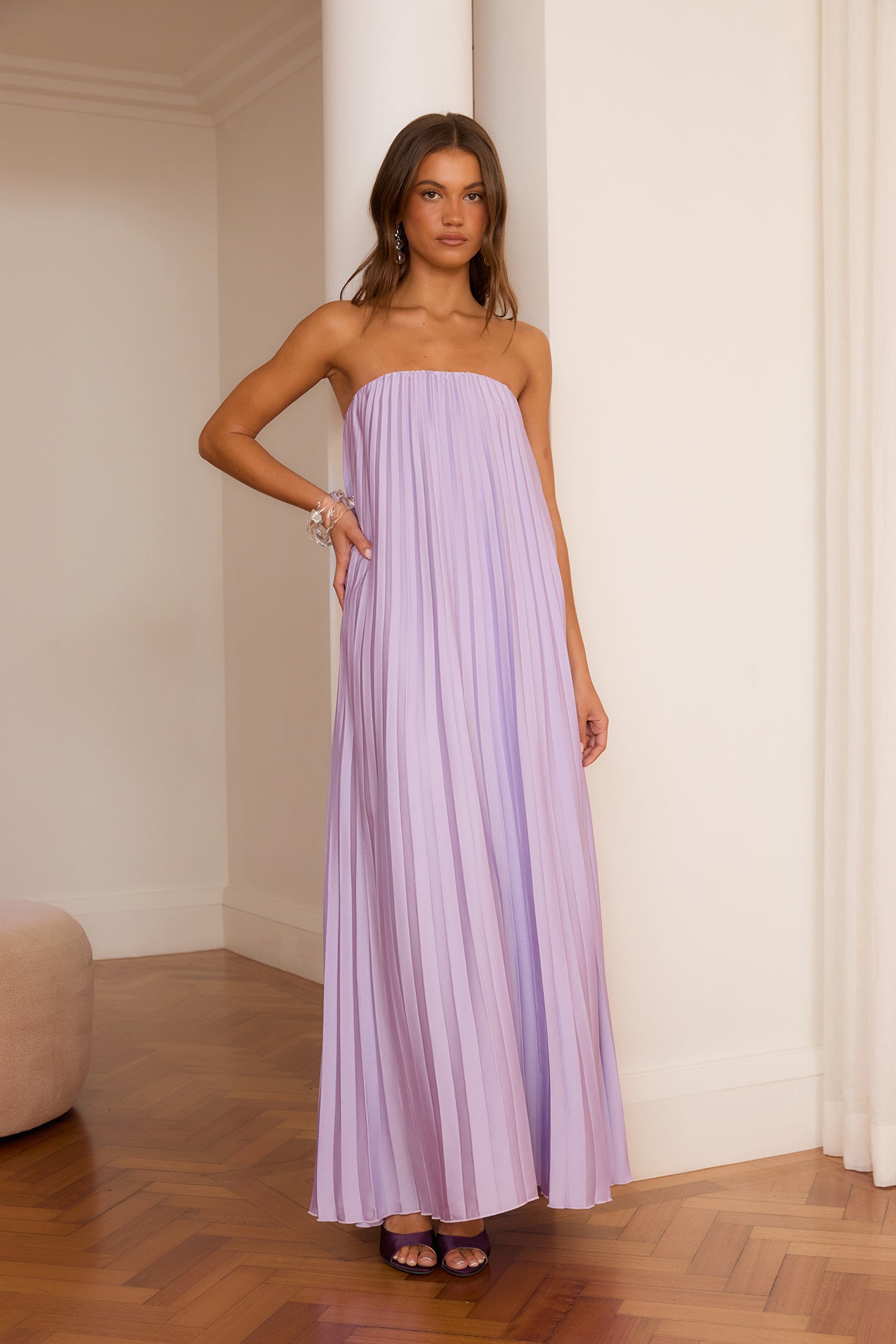 Gentle Journey Strapless Maxi Dress Lilac