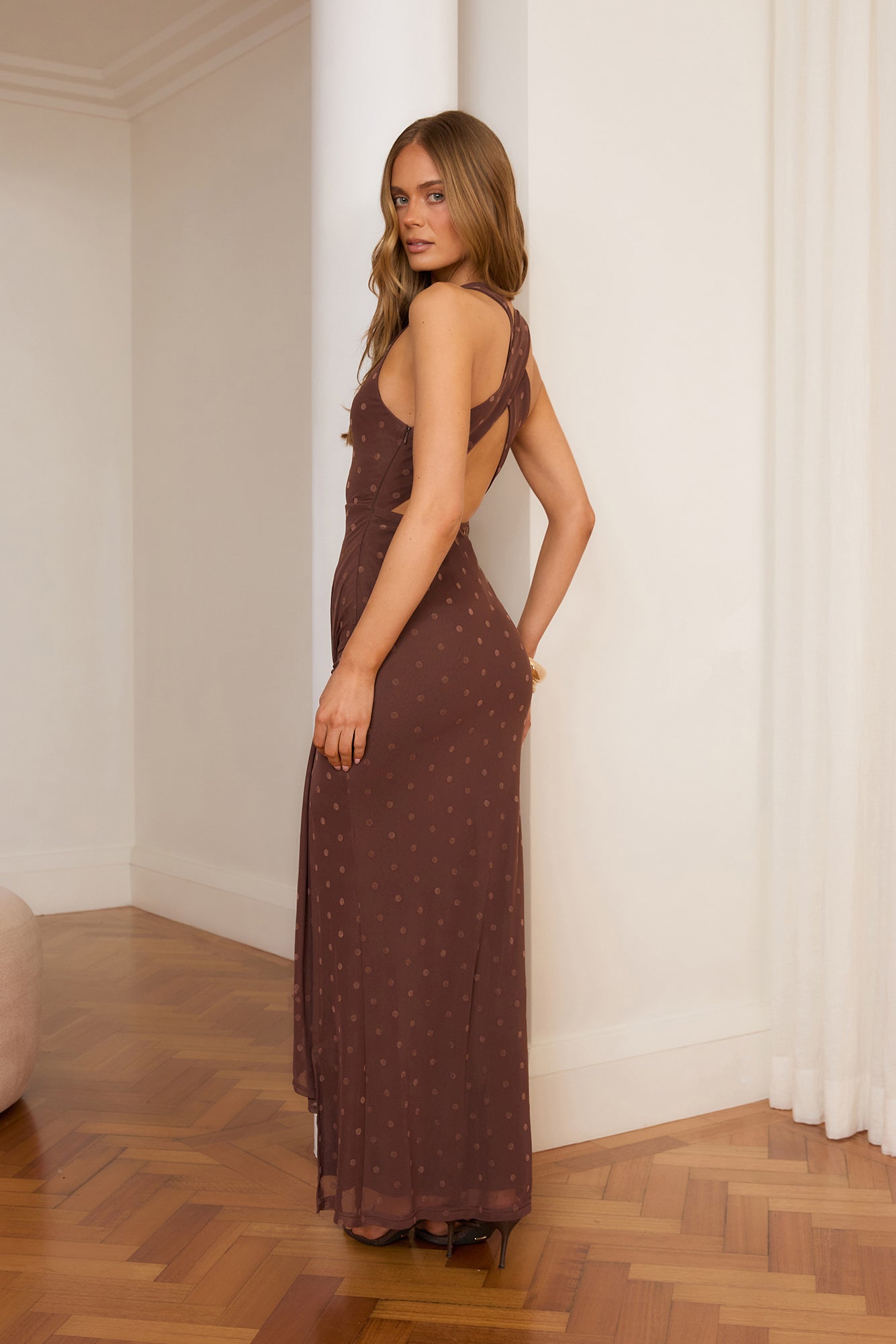 High Society Maxi Dress Brown