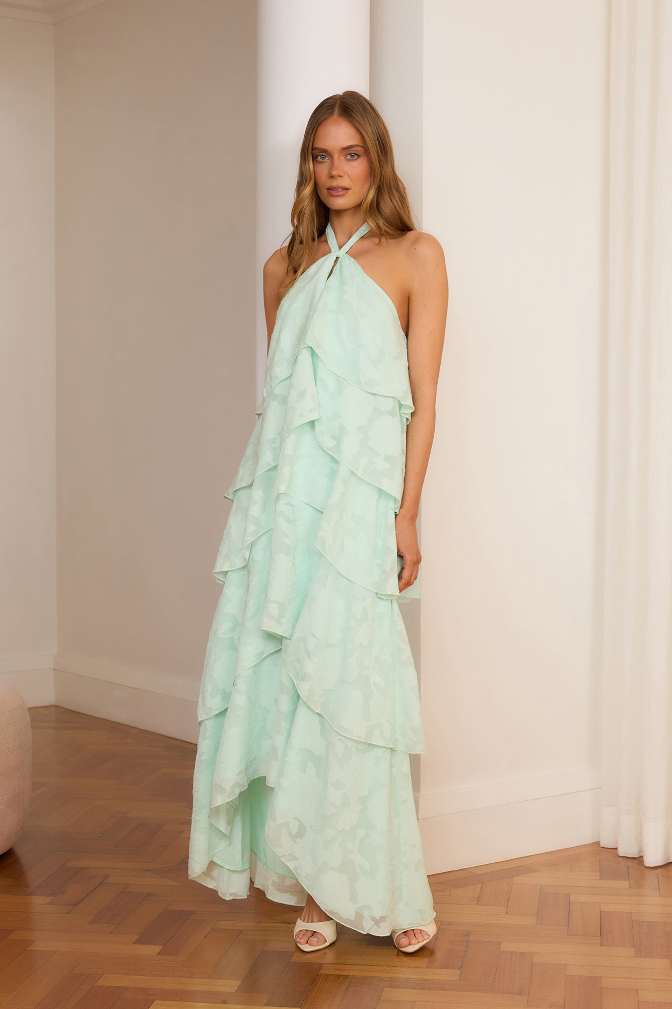 Whimsical Willow Tiered Maxi Dress Mint