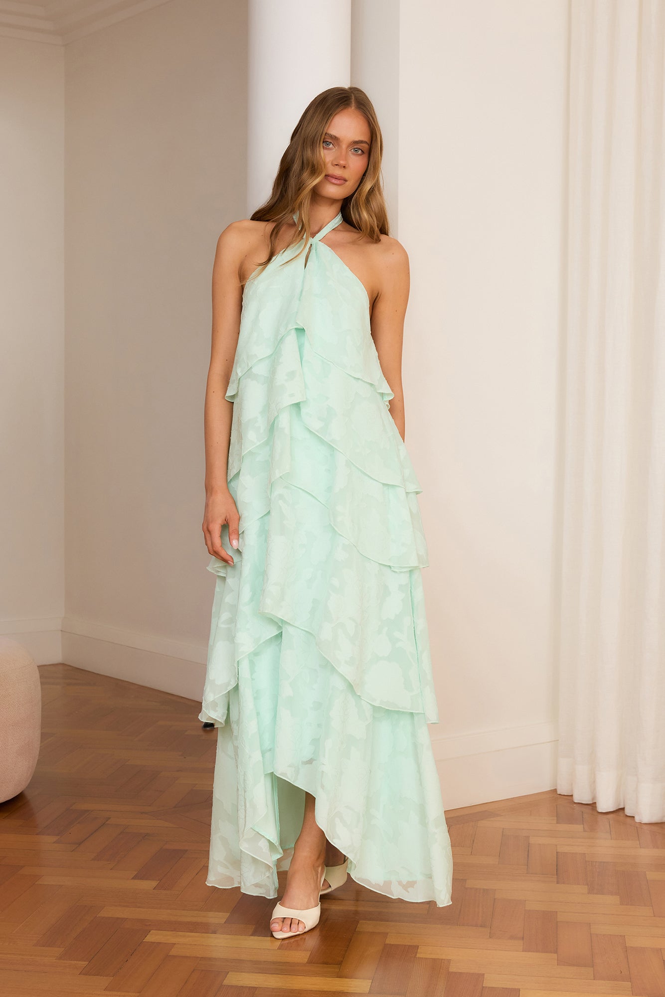 Whimsical Willow Tiered Maxi Dress Mint