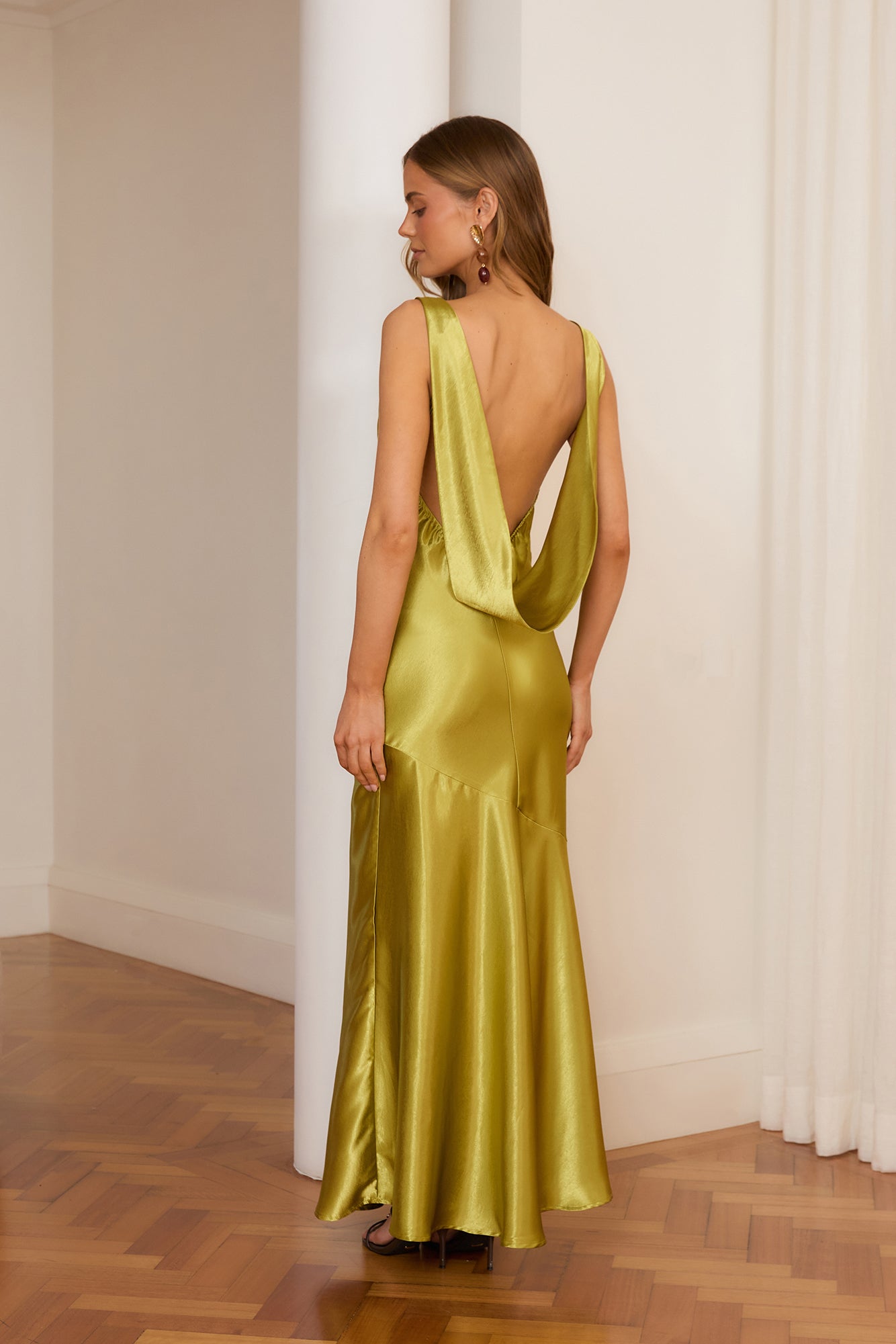 Ethereal Light Maxi Dress Olive