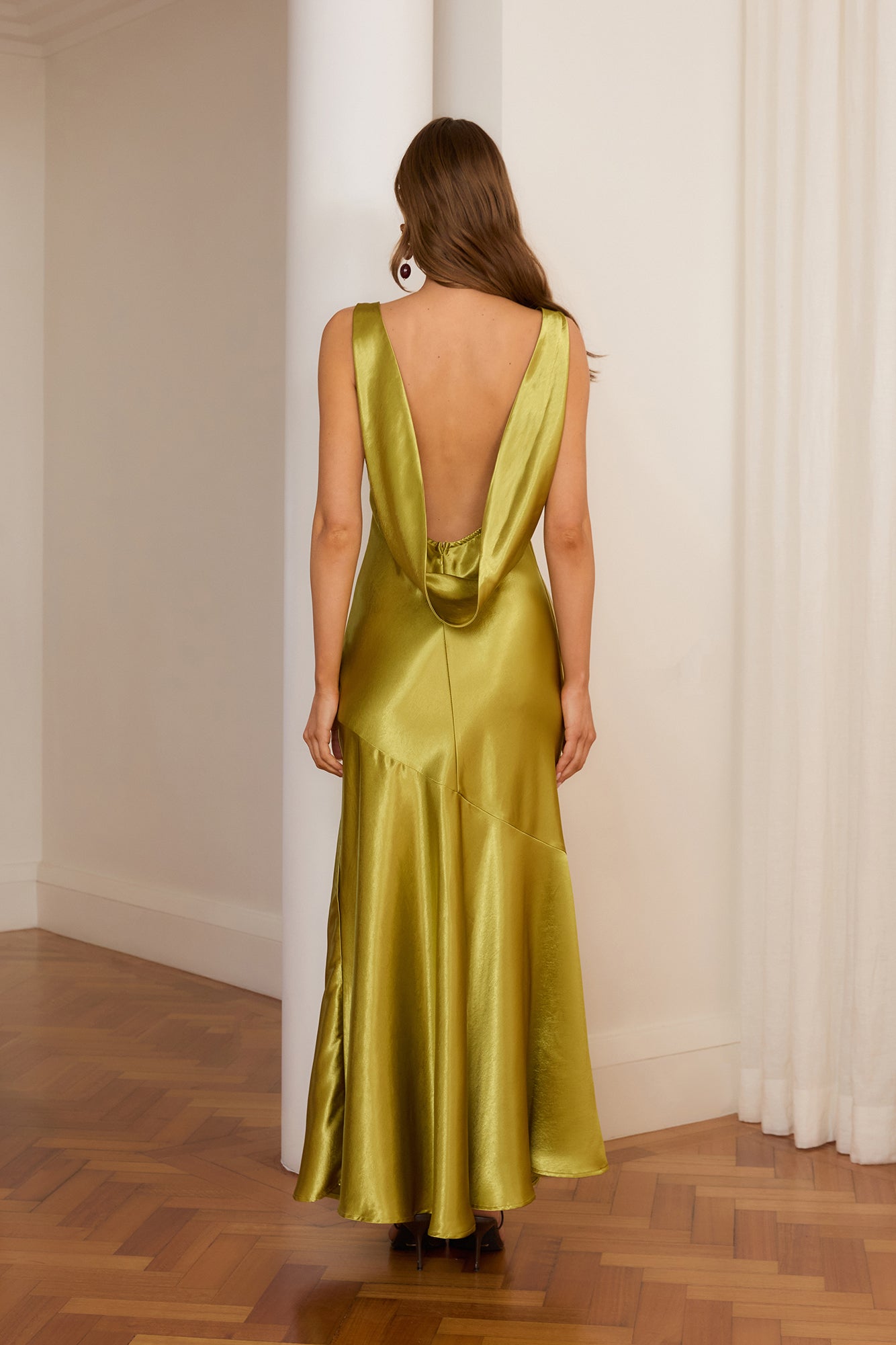 Ethereal Light Maxi Dress Olive
