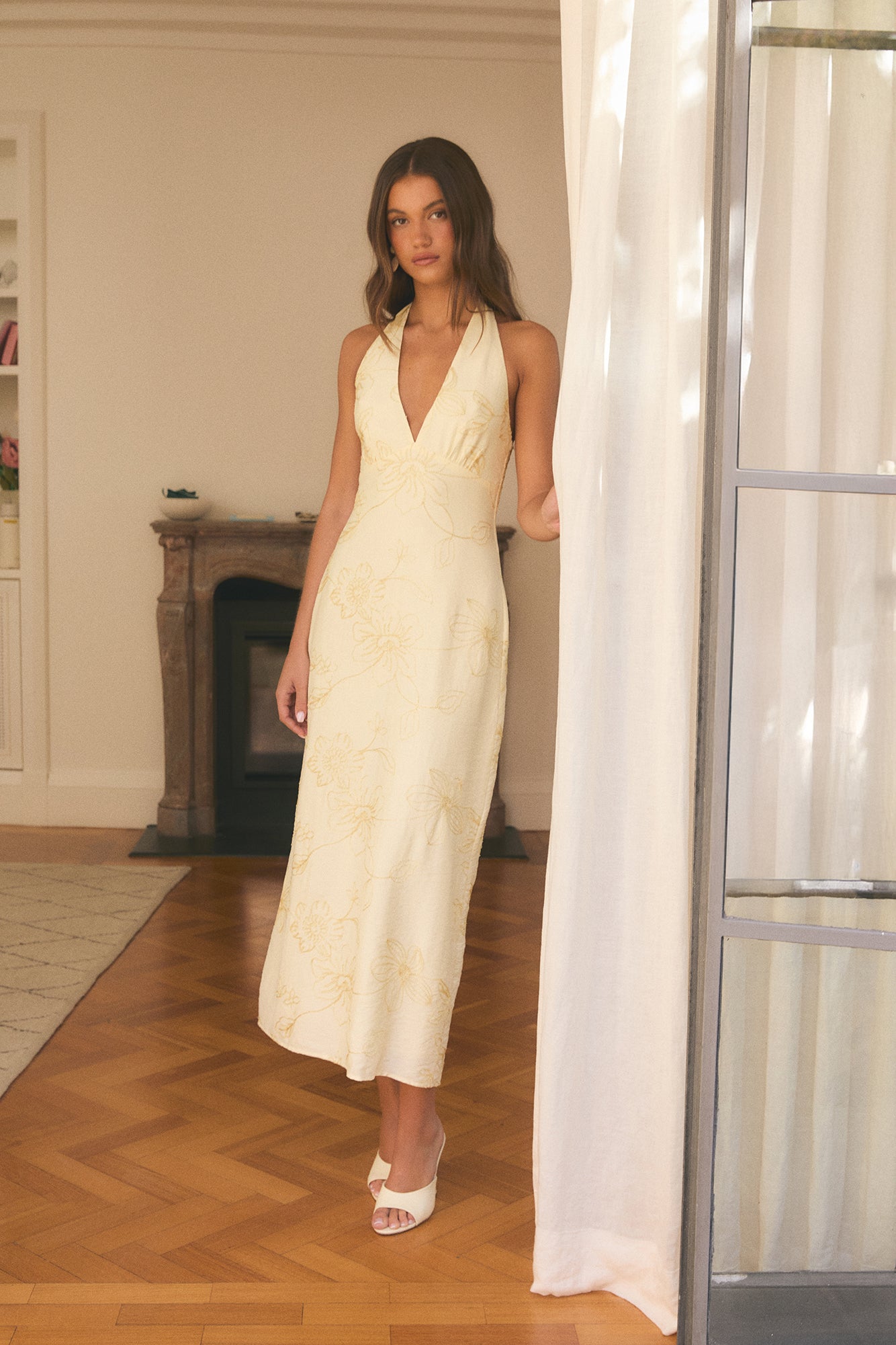 Elysian Halter Maxi Dress Yellow