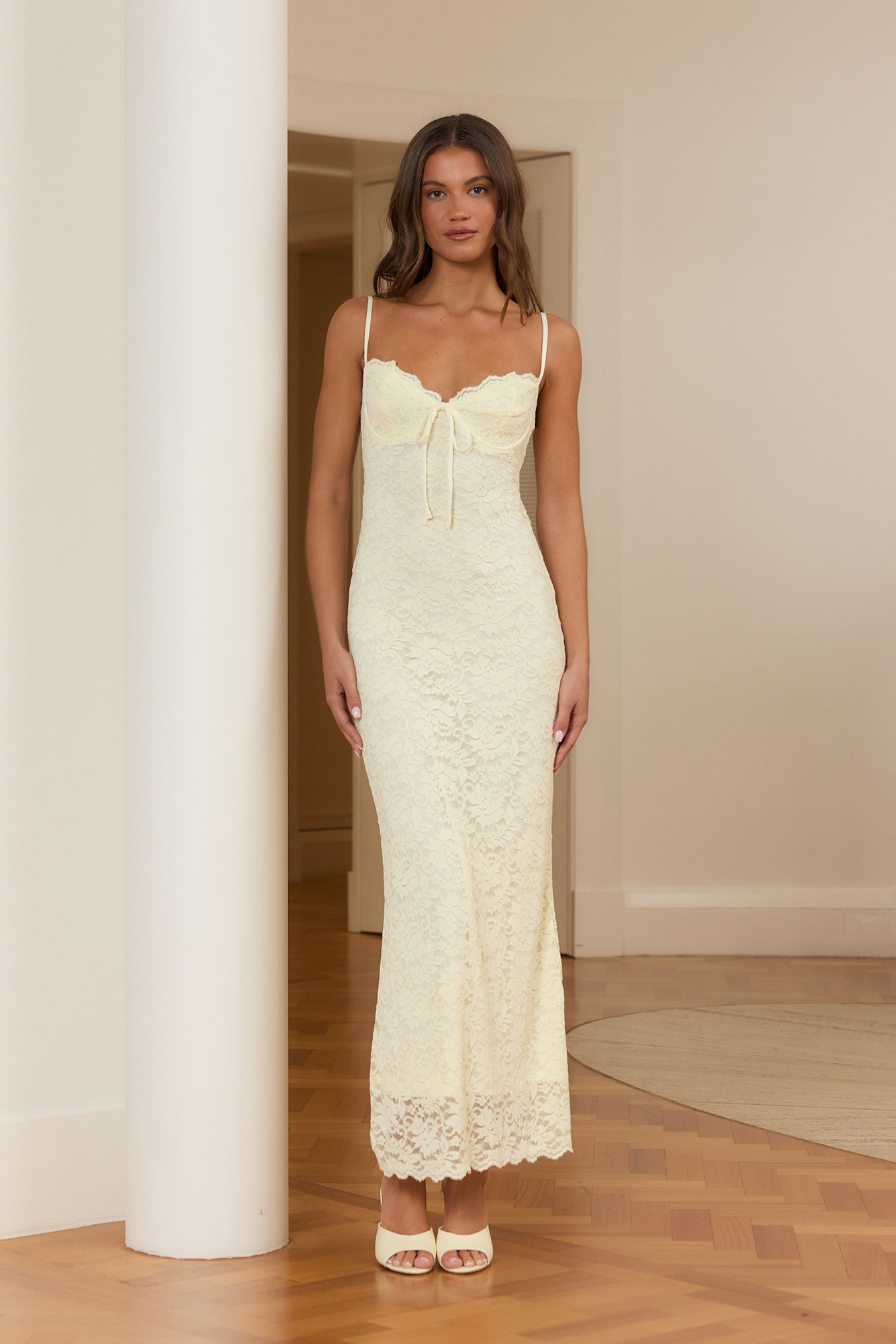 Setting Sun Lace Maxi Dress Yellow