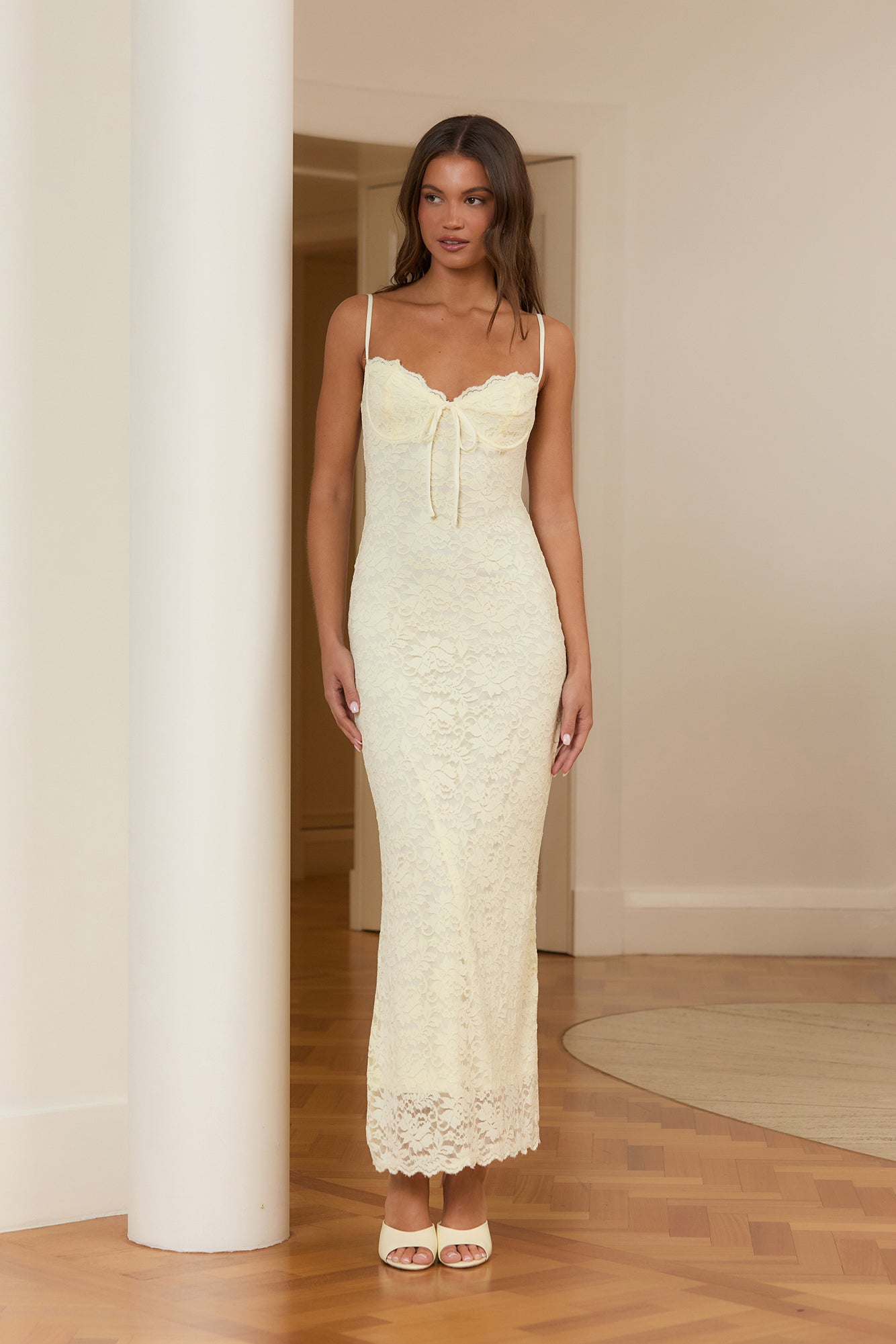Setting Sun Lace Maxi Dress Yellow