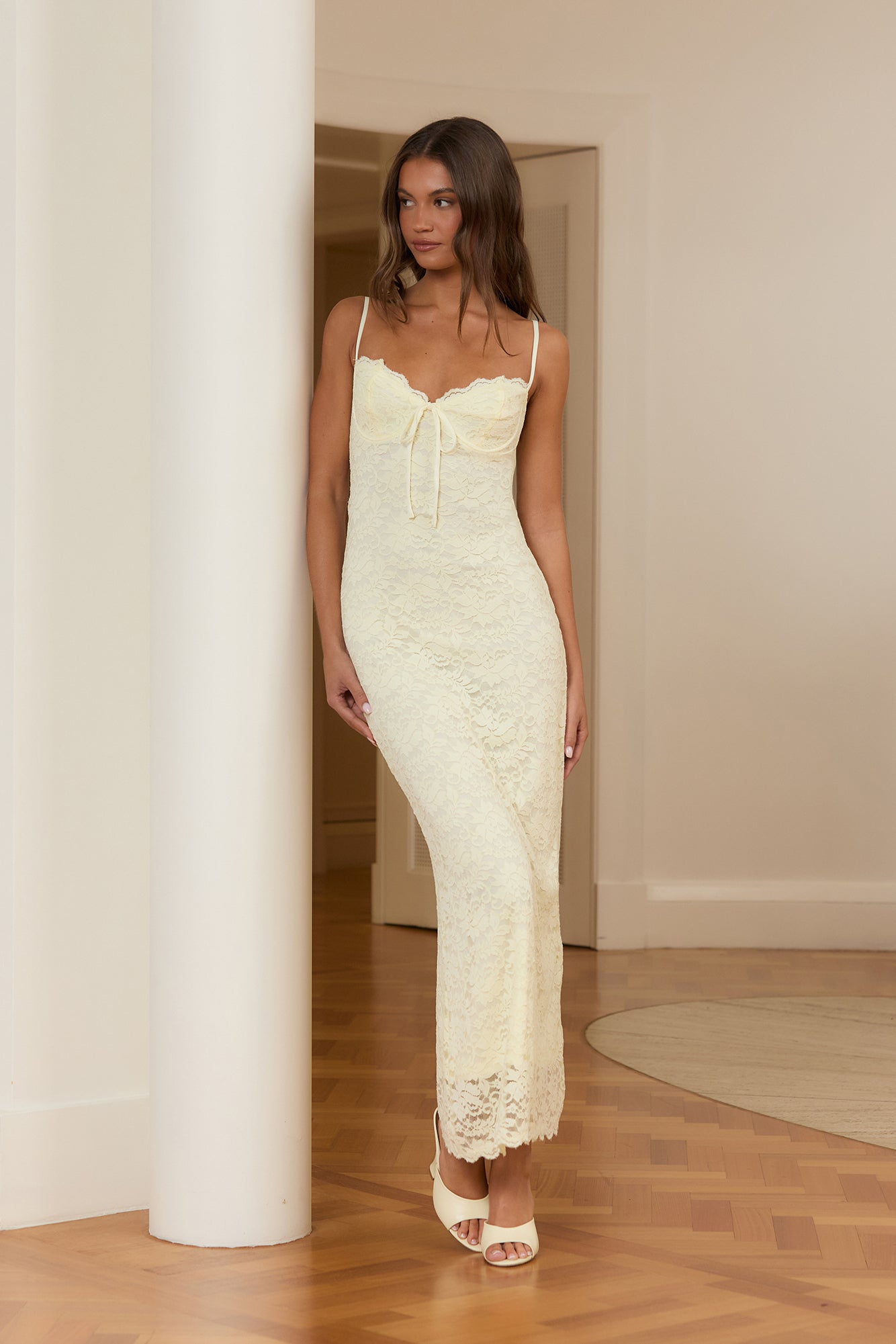 Setting Sun Lace Maxi Dress Yellow