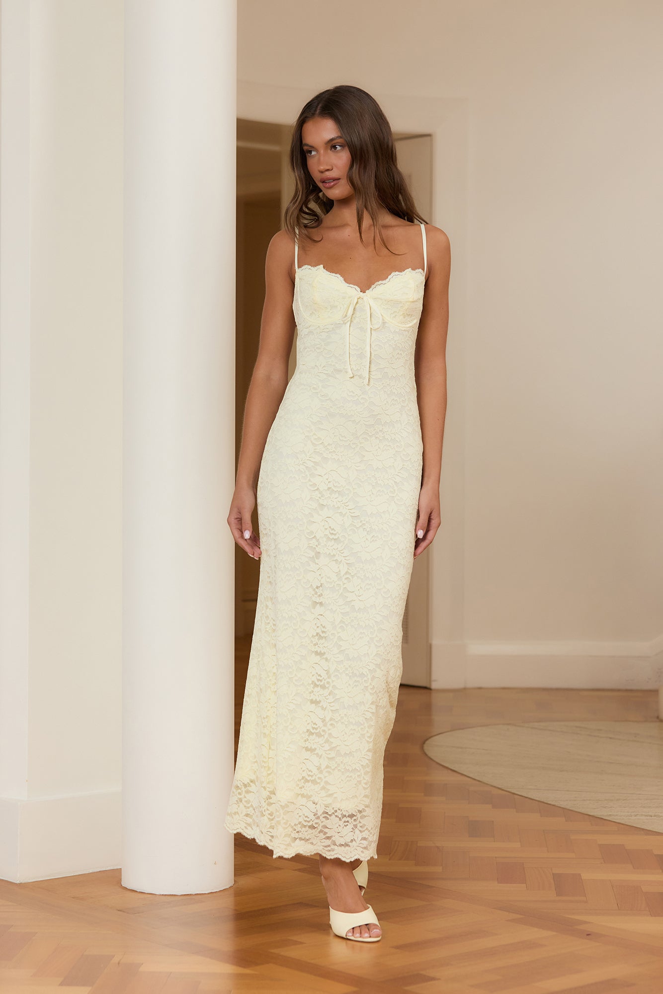 Setting Sun Lace Maxi Dress Yellow