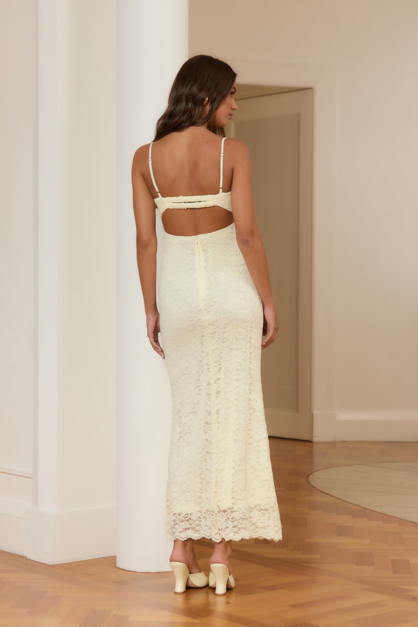 Setting Sun Lace Maxi Dress Yellow