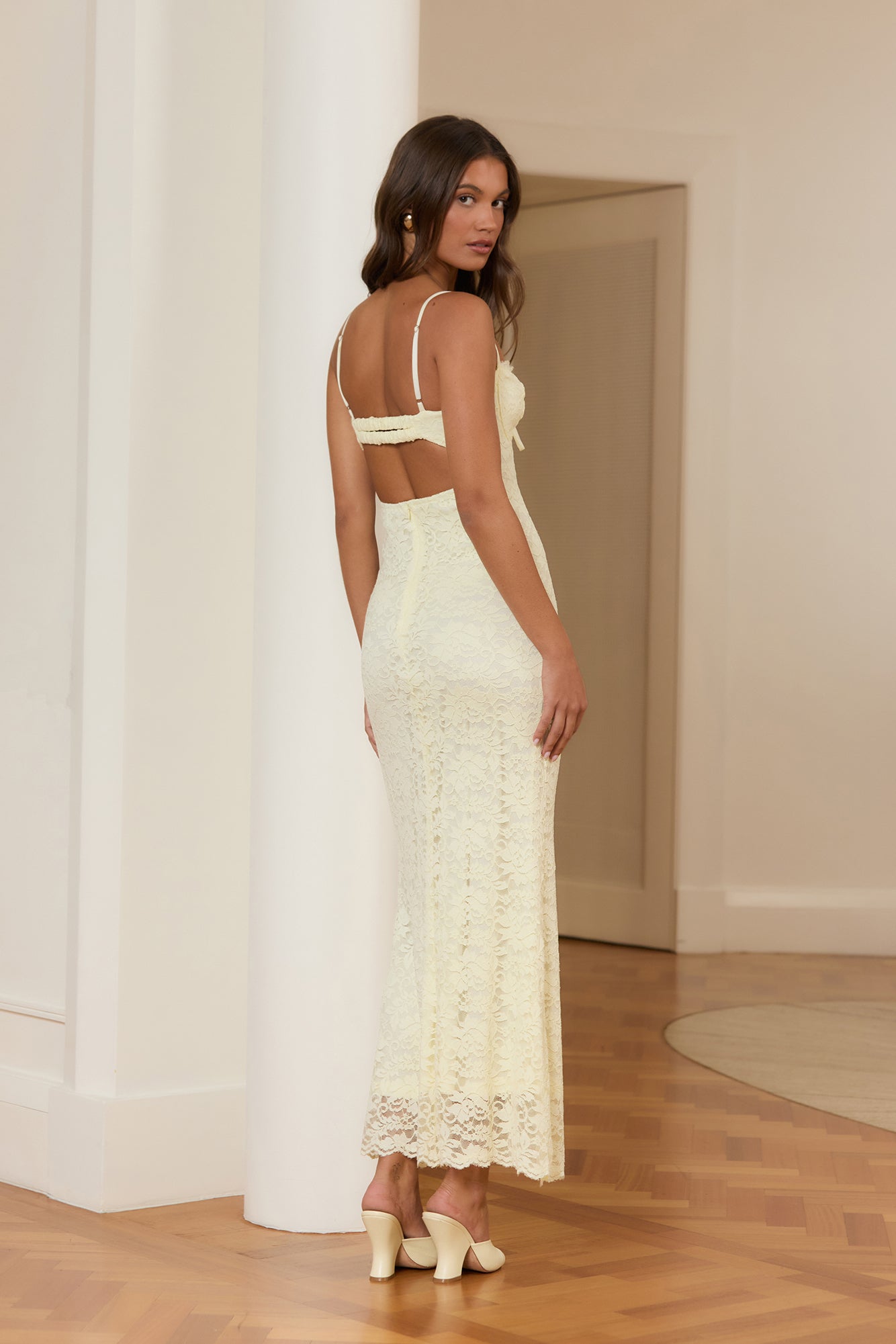 Setting Sun Lace Maxi Dress Yellow