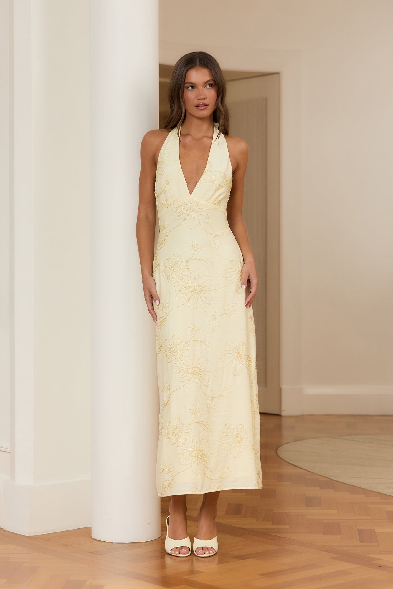 Elysian Halter Maxi Dress Yellow
