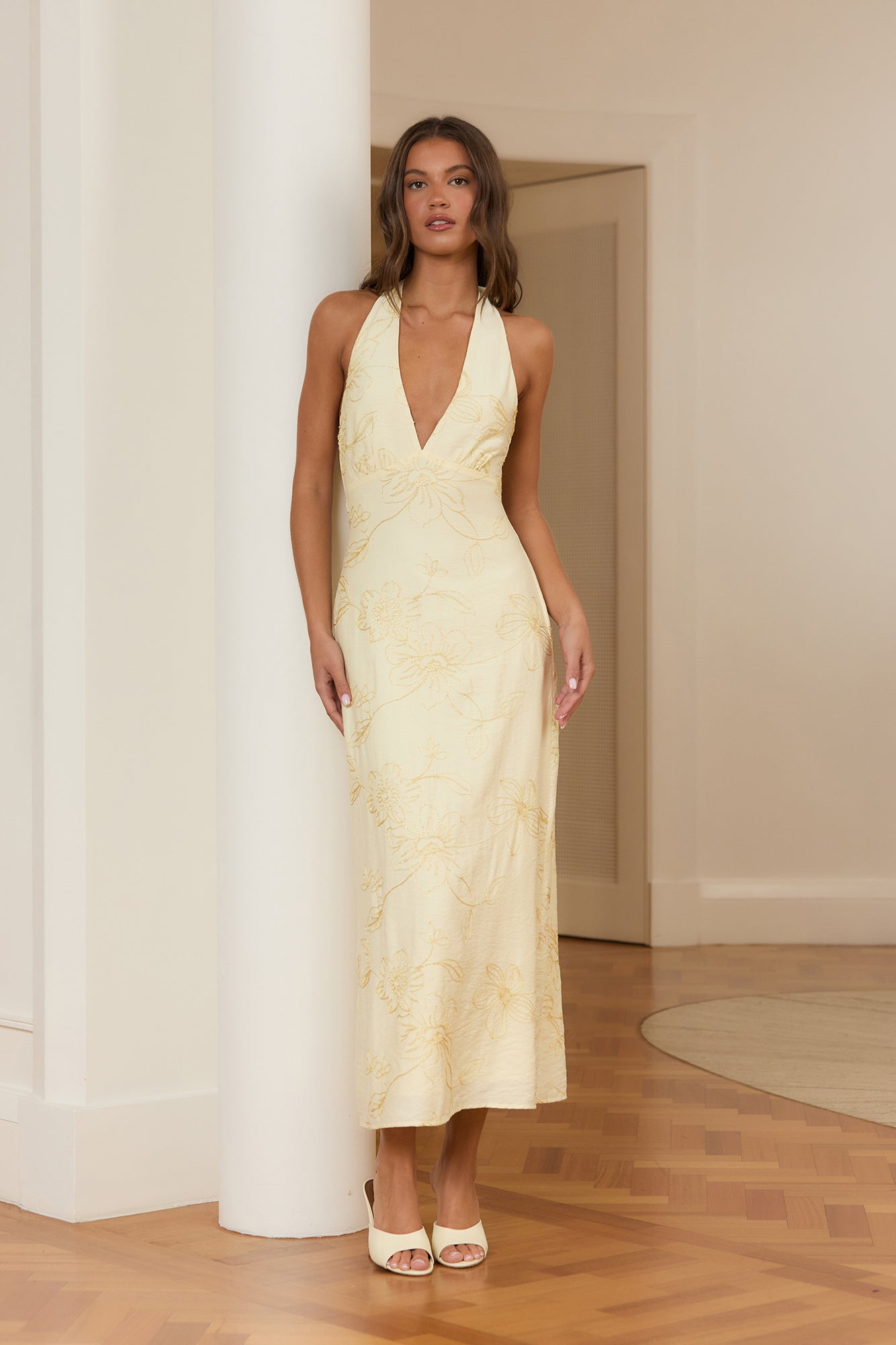Elysian Halter Maxi Dress Yellow