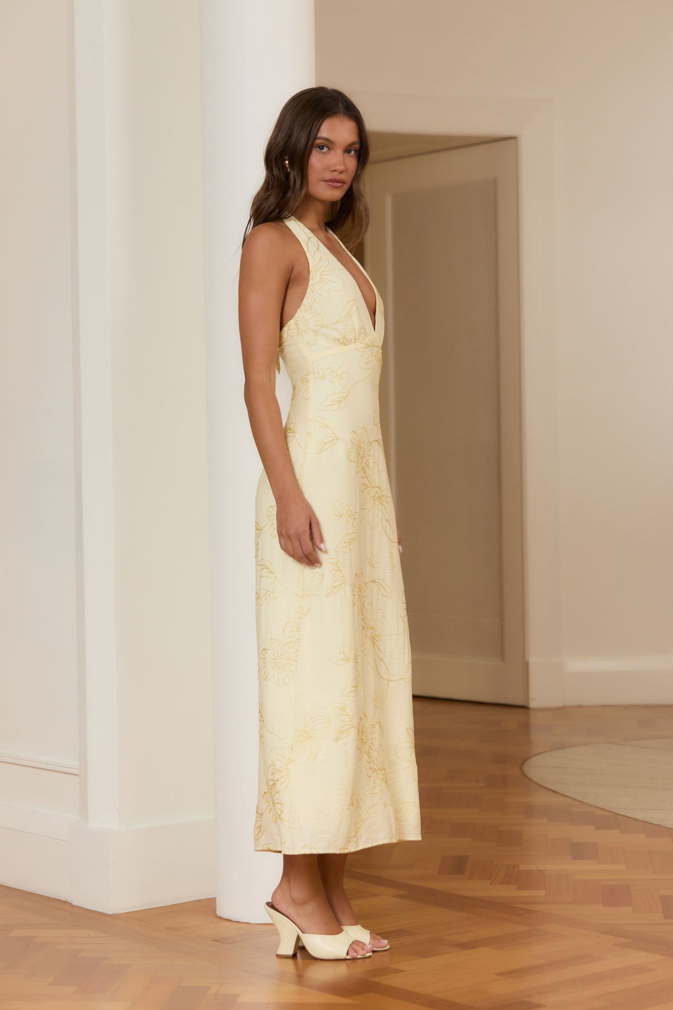 Elysian Halter Maxi Dress Yellow